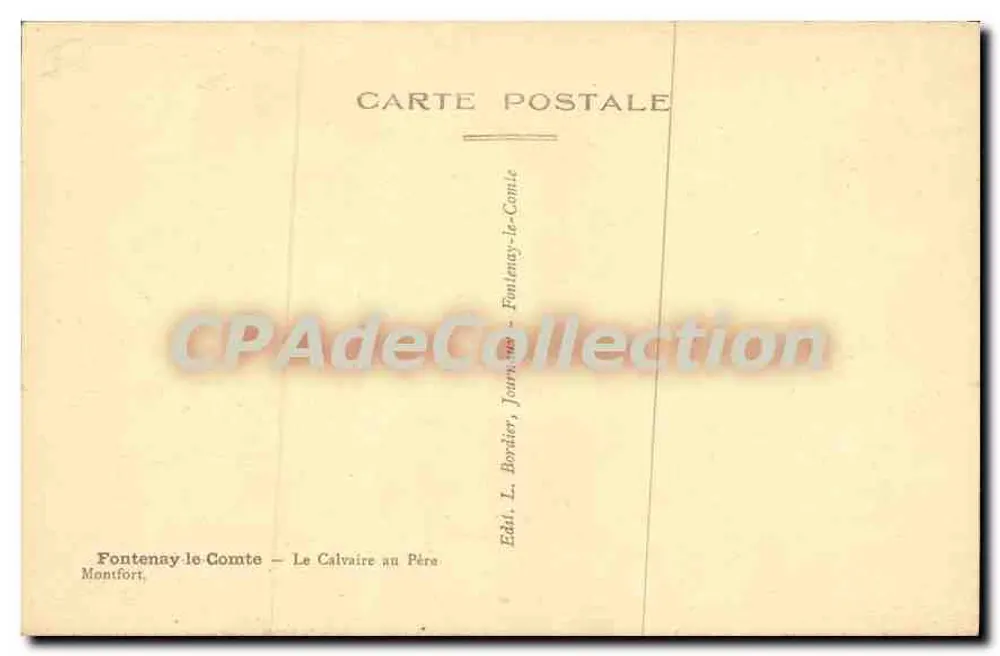 Fontenay-le-Comte — O Calvário do Pai — Ed. L. Bordier, Fontenay-le-Comte - Verso
