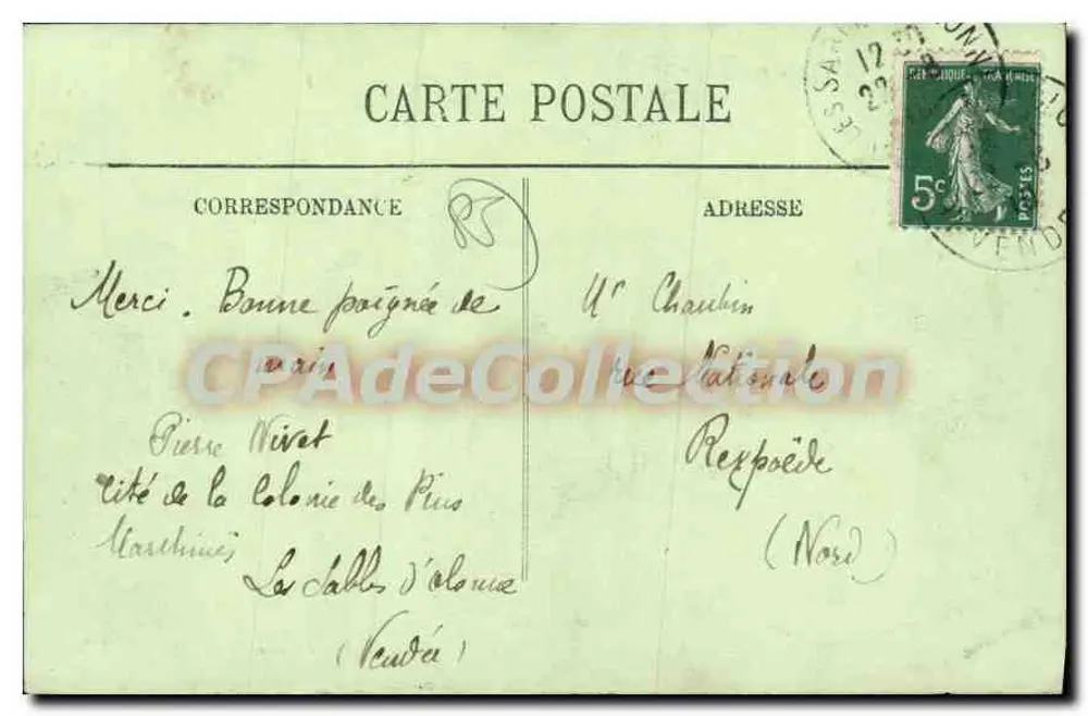 Les Sables-d'Olonne — Der Platz des Palasts der Gerechtigkeit und der Strand — LL. — N° 110 - Rückseite