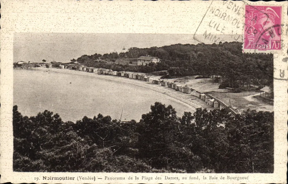 Noirmoutier (Vendée) — Panorama da Praia das Senhoras, no fundo, a Baía de Bourgneuf - Frente