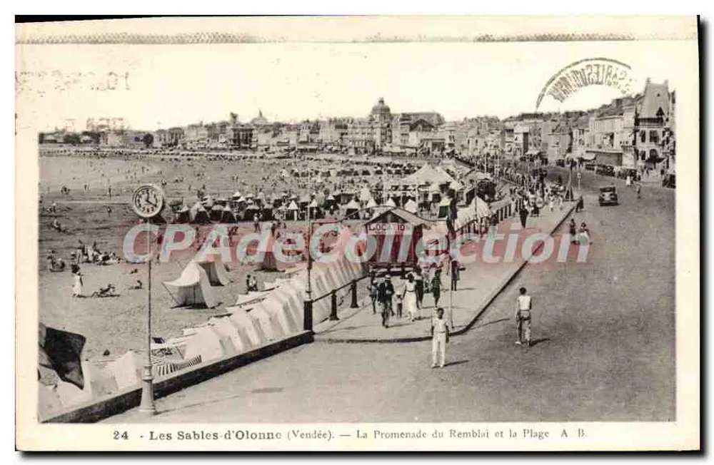 Les Sables-d'Olonne (Vendée) — Die Promenade du Remblai und der Strand A. B. - Vorderseite