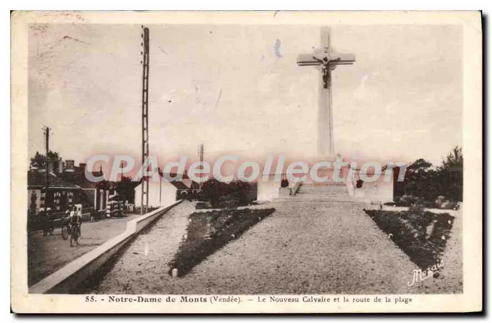 Notre-Dame de Monts (Vendée) — Der Neue Calvary und die Strasse zur Küste — Ménaud - Vorderseite