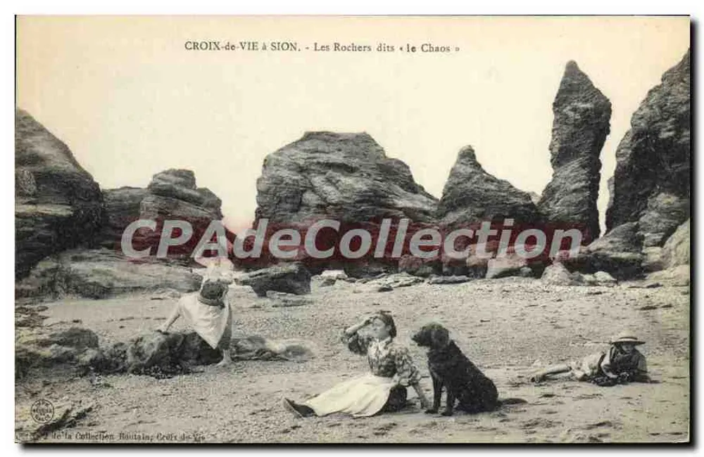 CROIX-de-VIE bei SION — Die Felsen genannt « le Chaos » — Aufgedruckt auf der Karte - Vorderseite