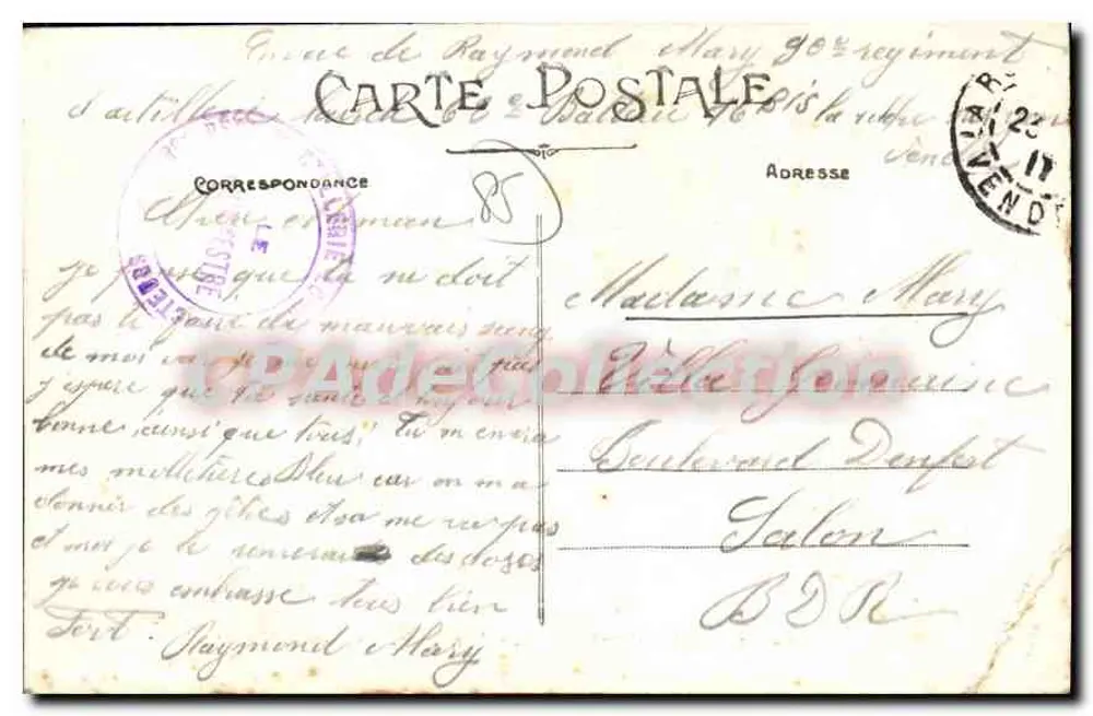 La Roche-sur-Yon — A Praça da Prefeitura — estátua de Artaud - Verso