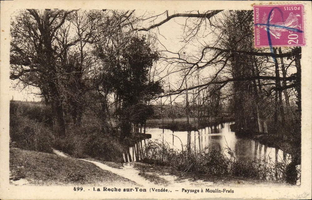 La Roche-sur-Yon (Vendée) — Landschaft bei Moulin-Frais — Phototypie Jolly-Perthuis n°499 - Vorderseite