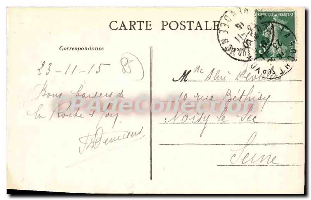 La Roche-sur-Yon (Vendée) — Estátua do Geral Travot — Lib. Jehly-Poupin, Mortagne - Verso