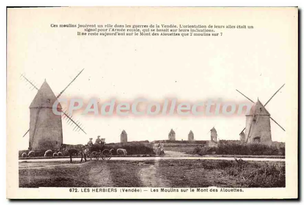 Les Herbiers (Vendée) — Die Mühlen auf dem Mont des Alouettes - Vorderseite