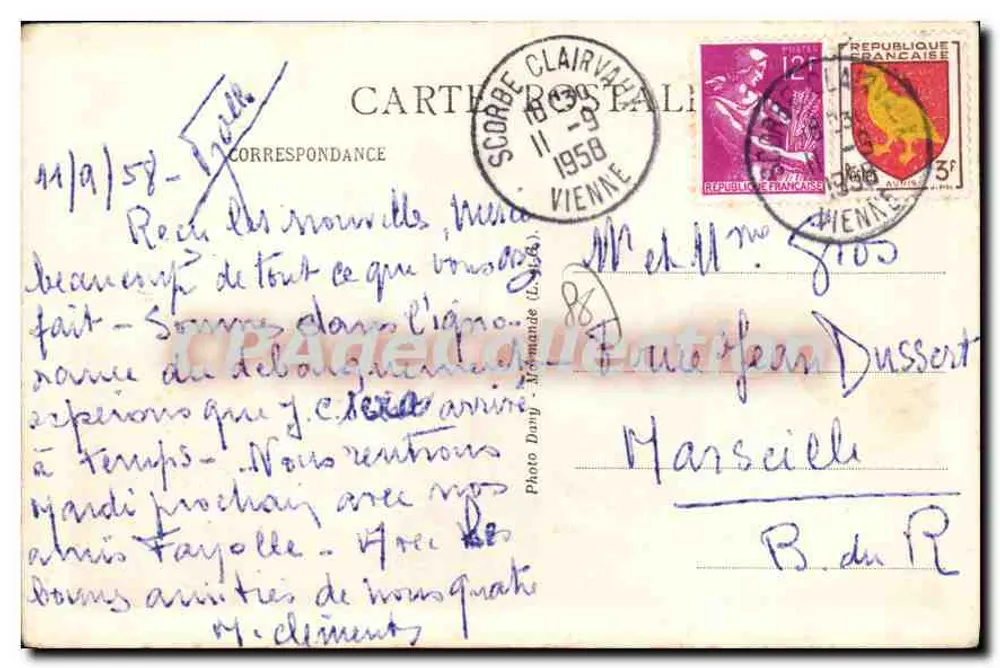 Scorbet-Clairvaux (Viena) — Ruinas del Haut-Clairvaux — Digny - Reverso