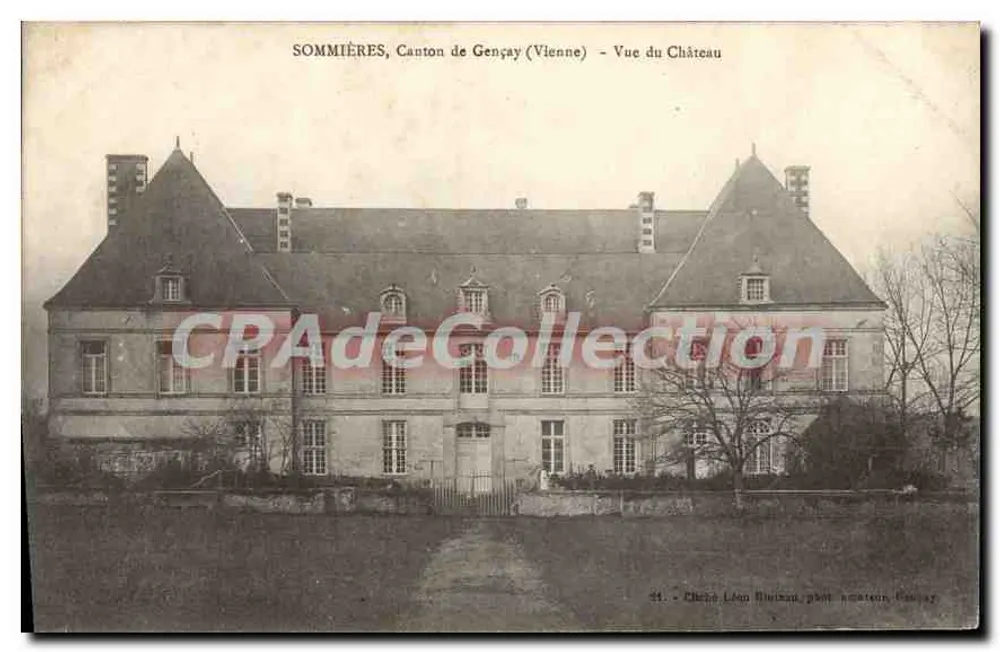 Sommieres, Canton de Gençay (Vienne) — Ansicht des Schlosses — Schloss Léon Rivière, Foto von Léon Rivière - Vorderseite