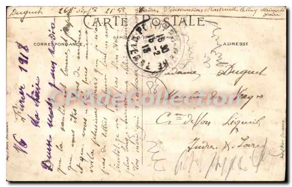 Amizades — Lembrança de Poitiers — A. Beronneau - Verso