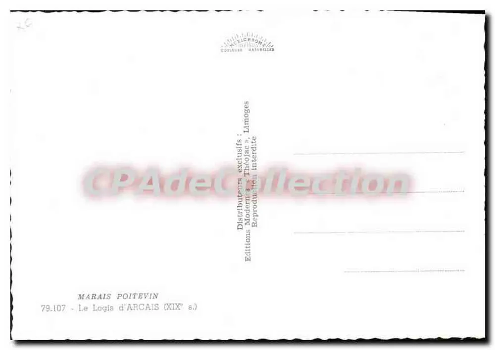 Logis d'Arcais — Zamek przy kanałach — Théojas - Rewers