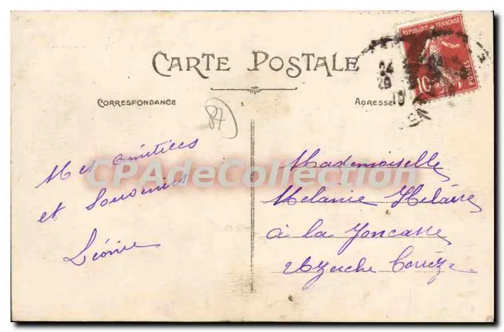 LIMOGES — Praça Jourdan — R. Harari, n°62 - Verso
