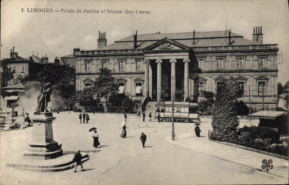 Limoges — Palast der Justiz und Statue Gay-Lussac - Vorderseite
