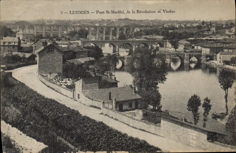 Limoges — Brücke Saint-Martial, Revolution und Viadukt - Vorderseite