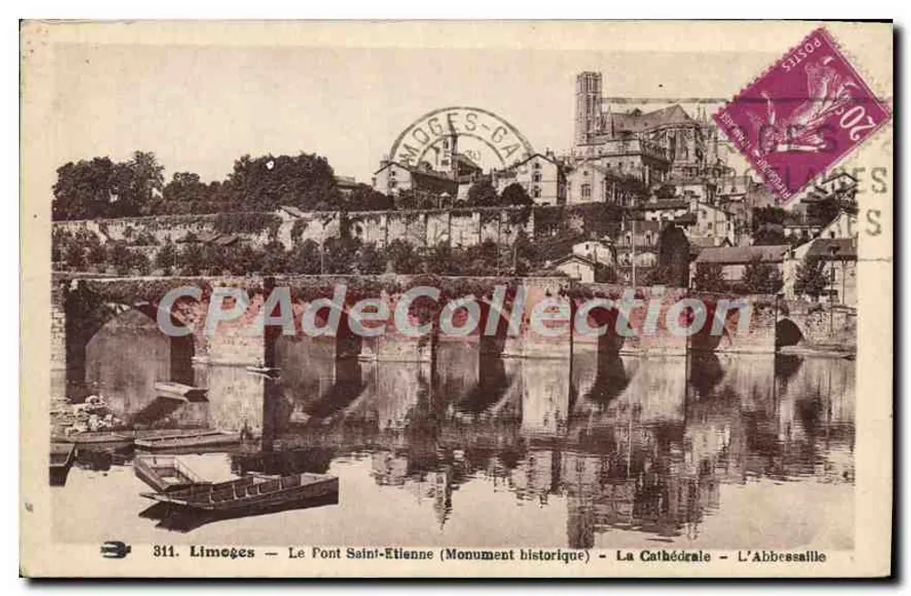 Limoges — Der Pont Saint-Etienne (Historisches Denkmal) — Die Kathedrale — Das Kloster - Vorderseite
