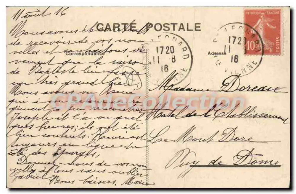 Saint-Léonard - Ruinen der Abtei l'Artige - Das Innere des Kreuzgangs — Sammlung Cudlion-Dumas - Rückseite