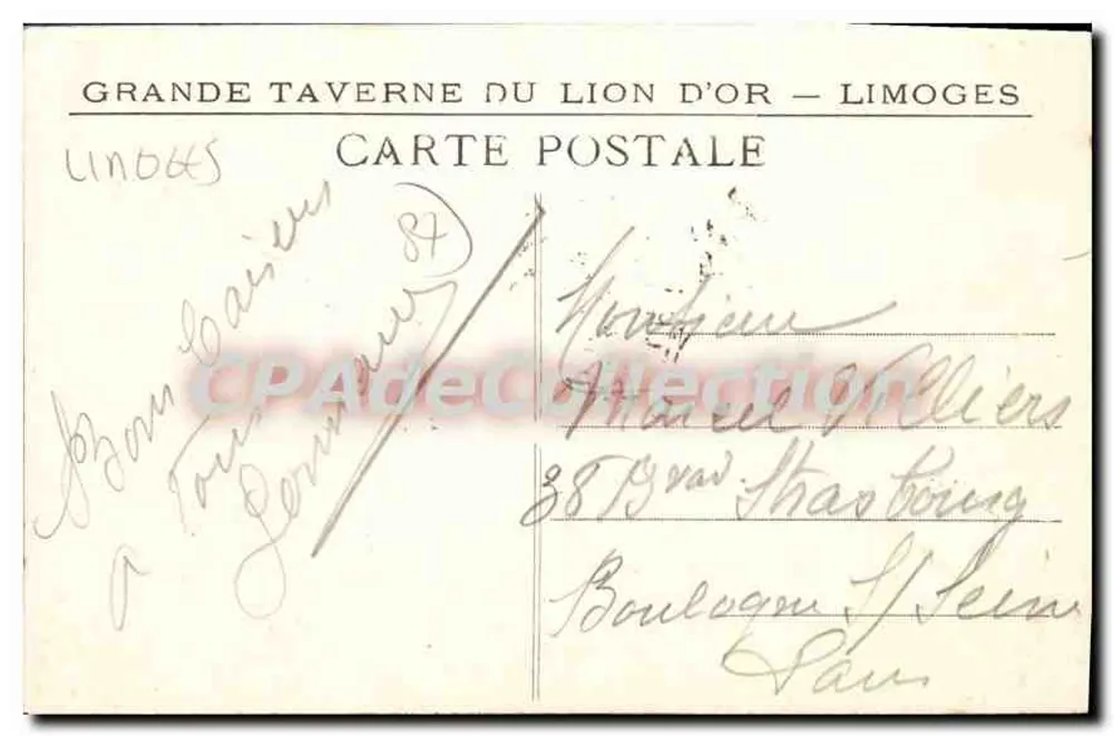 O Palácio de Justiça — Limoges — editor Le Barde Jo-Buisson - Verso