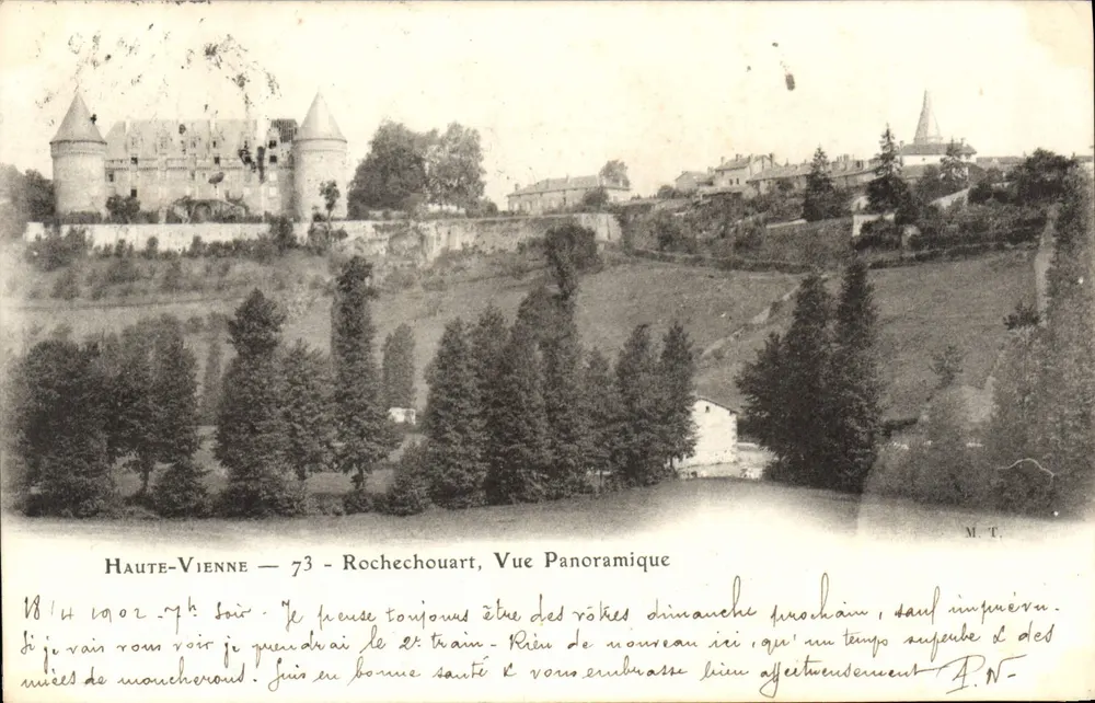 Haute-Vienne — 73 — Rochechouart, Panoramablick — M.T. - Vorderseite