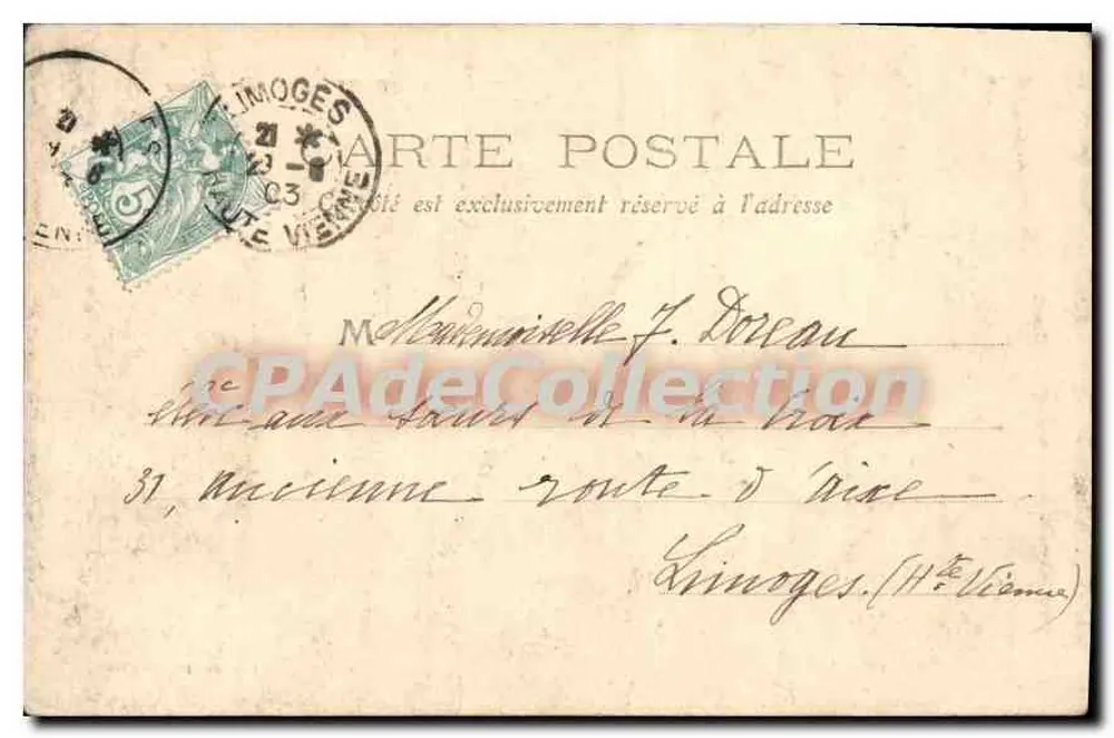 Limoges - Vista Panorâmica - Cl. Novas Galerias, n° 7 - Verso