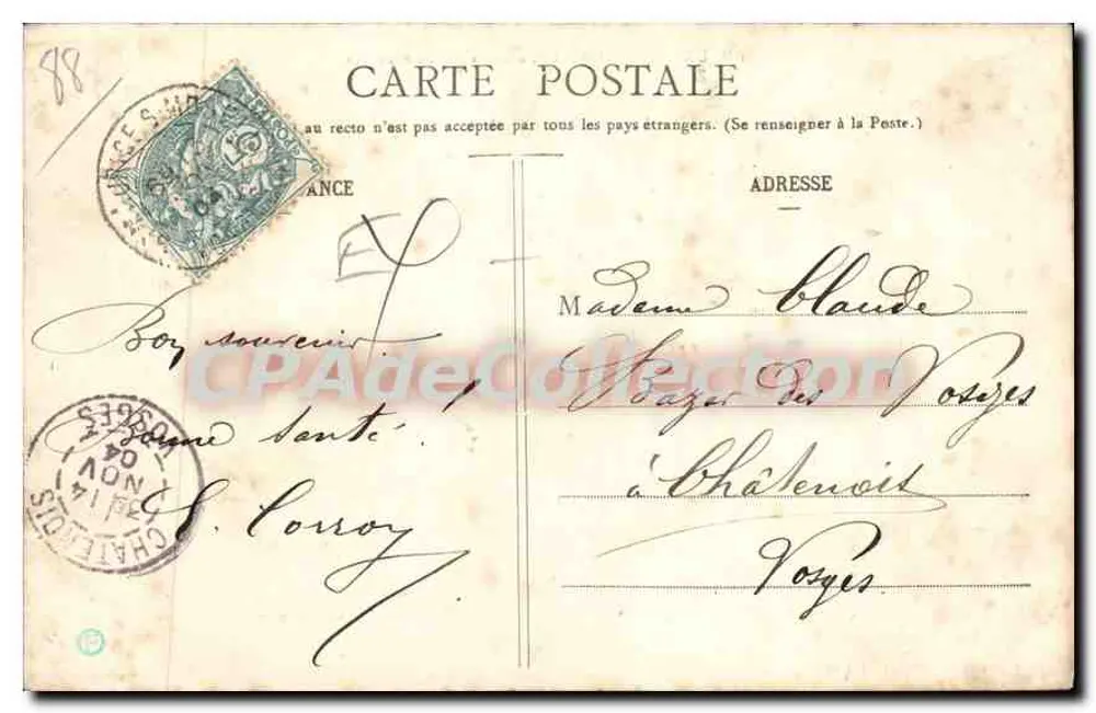 St-MAURICE-sur-MOSELLE, mit Ballon de Servance — Fotografie E. Notter, Le Thillot - Rückseite