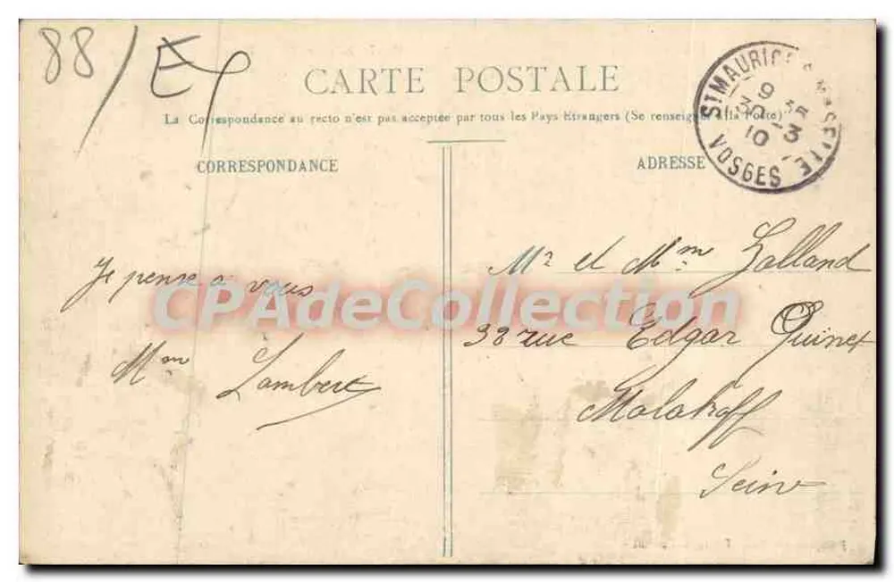 St-MAURICE-sur-MOSELLE — Der Ballon de Servance — Illustrierte Reise - Rückseite