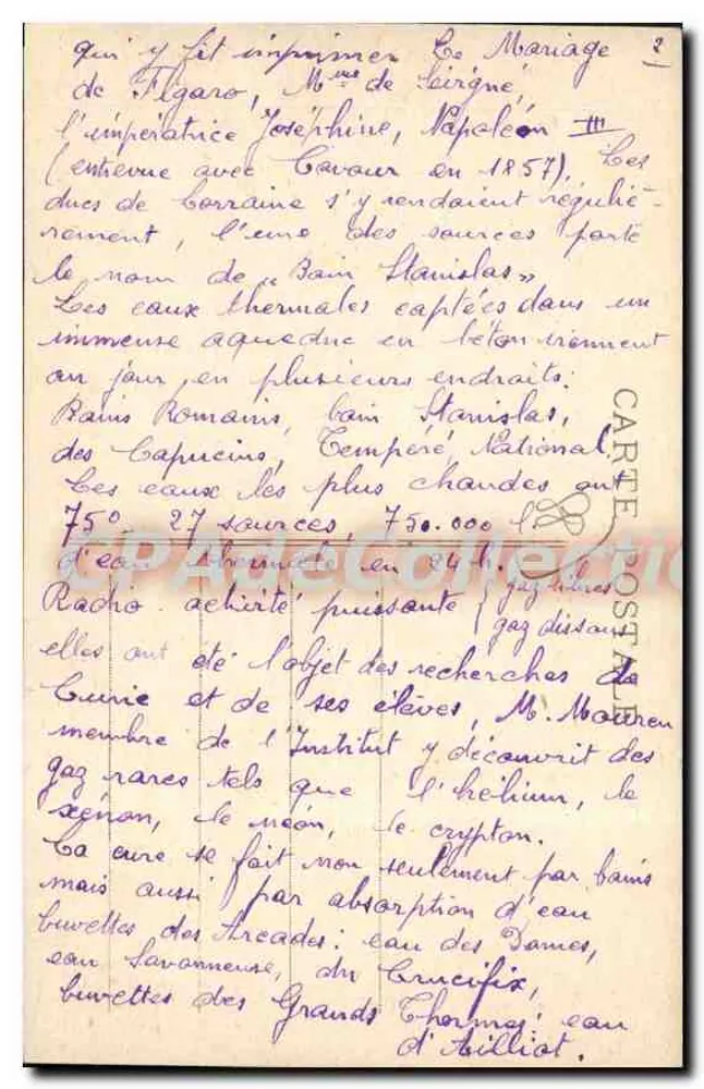 Plombières-les-Bains — Das römische Bad und die Arcades — Verlag Bonstauer, Plombières - Rückseite