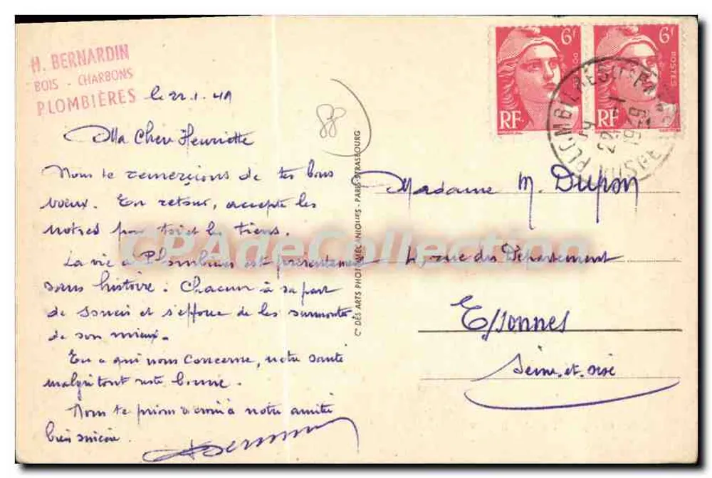 Plombières-les-Bains — Place de l'Église — Editor CIEVAL, n°16 - Verso