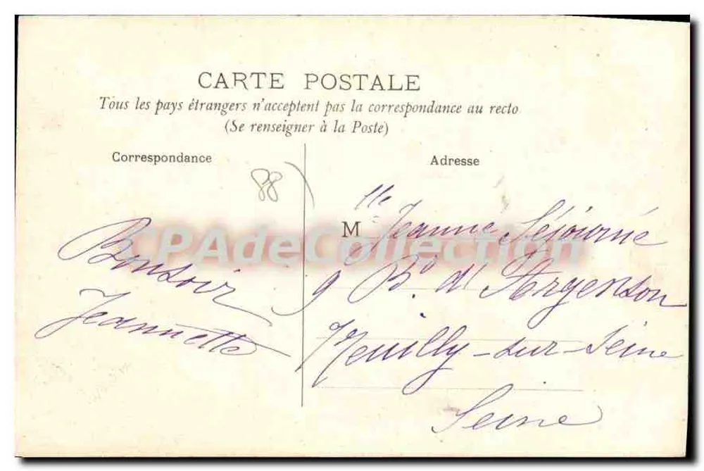 Epinal — Cercle der Offiziere und Straße Gambetta — Phototypie Klein et Cie Epinal - Rückseite