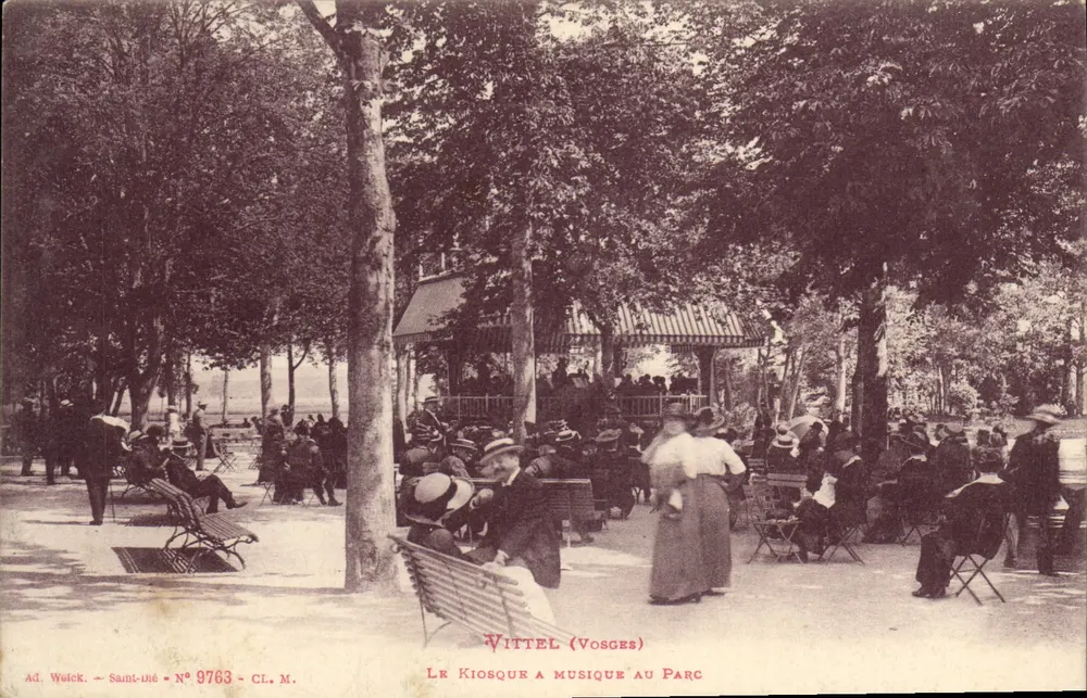 VITTEL (VOSGES) — Ansicht des Musikkiosks im Park — Ad. Waleck - Saint-Didé - Nr. 9763 - CL. M. - Vorderseite