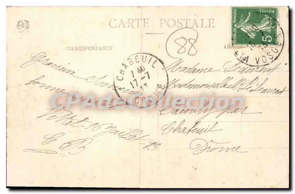 VITTEL (VOSGES) — Ansicht des Musikkiosks im Park — Ad. Waleck - Saint-Didé - Nr. 9763 - CL. M. - Rückseite