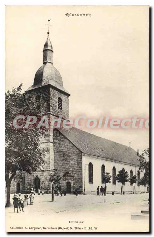 Gérardmer — A Igreja — Coleção A. Largeron, Depositado N. 2854 - Cl. Ad. W. - Frente