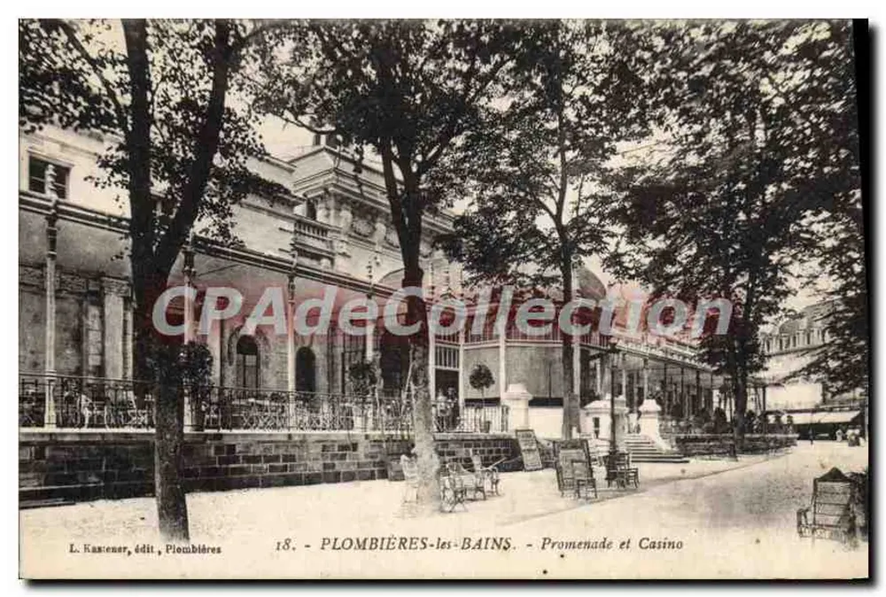 Plombières-les-Bains — Promenade und Casino — L. Kastener, Verlag Plombières - Vorderseite