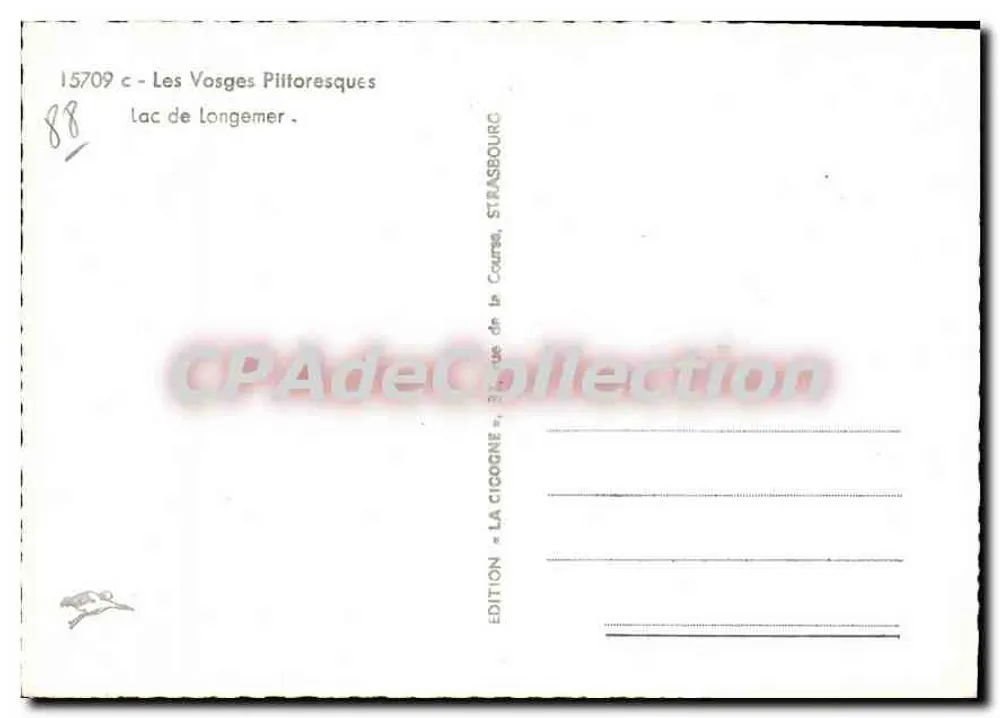 Lago de Longemer — Os Vosgues Pitorescos — Edição « La Cicogne » Strasbourg - Verso