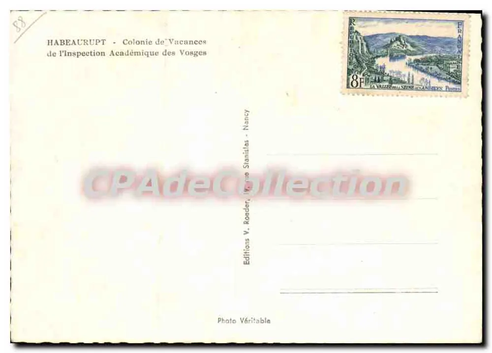 Habéaurupt — Sommercamp der Akademischen Inspektion der Vosges — Editions V. Roeder, Nancy - Rückseite