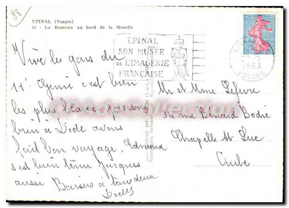 Epinal (Vosges) — Die Rosenanlage am Ufer der Mosel — Verlag: C. Rimg - Rückseite
