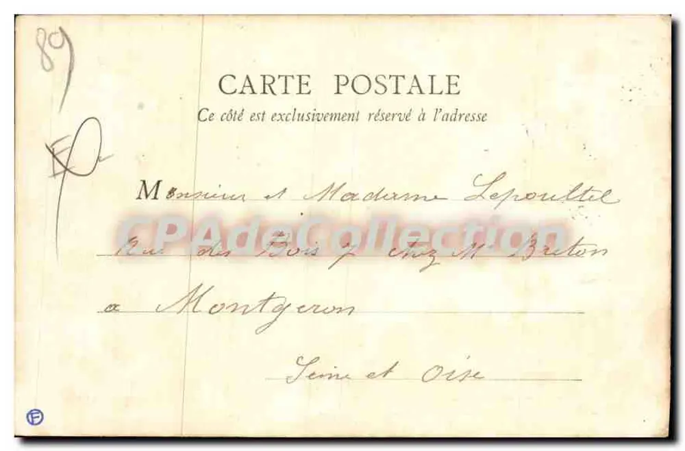 Arcy-sur-Cure — As Chaves — B.F., Paris 89 - Verso