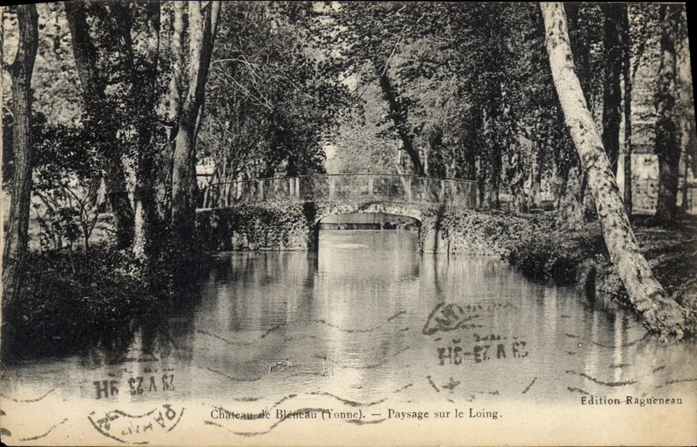 Castello di Blénecau (Yonne) — Paesaggio sul Loing — Edizione Ragueneau - Recto