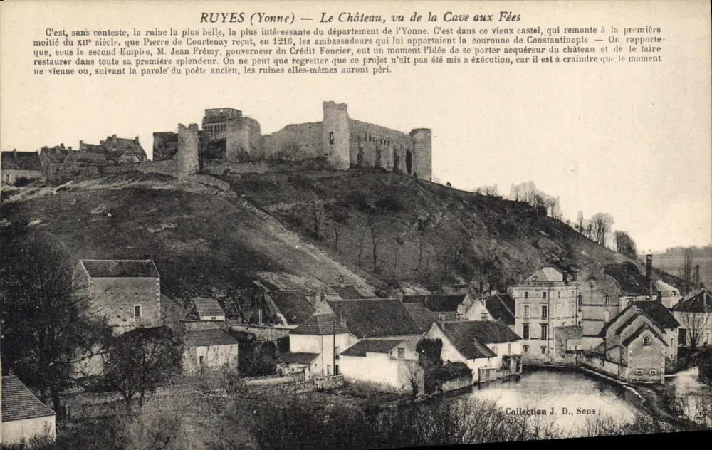 Ruyes (Yonne) — Der Schlossblick von der Höhle der Feen — Sammlung J. D. Sens - Vorderseite