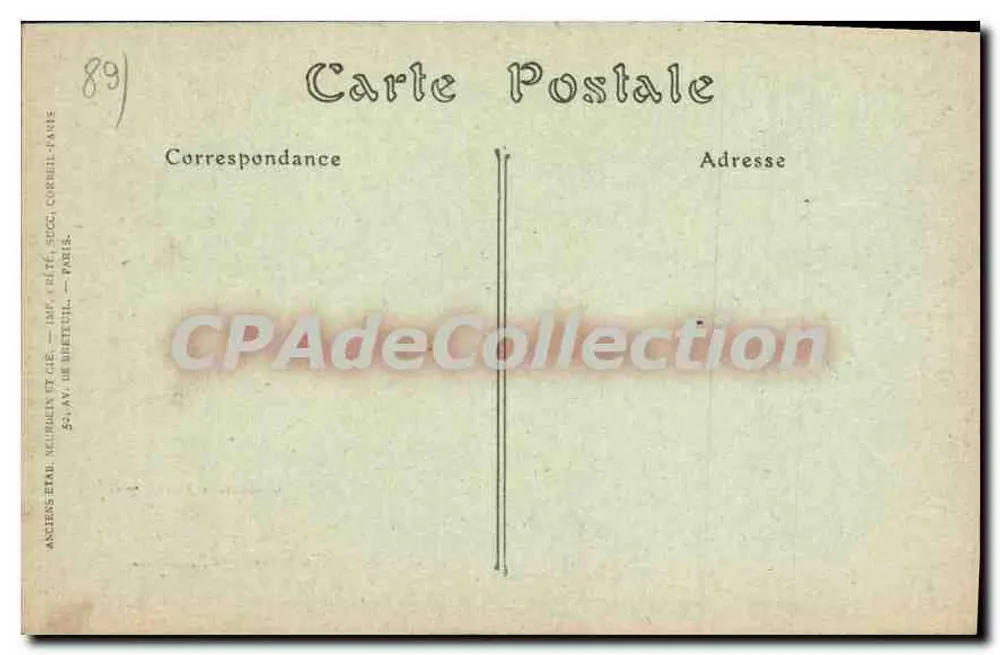 Saint-Florentin (Yonne) — Vista Geral n° 3 — Coleção J. D., Sens - Verso