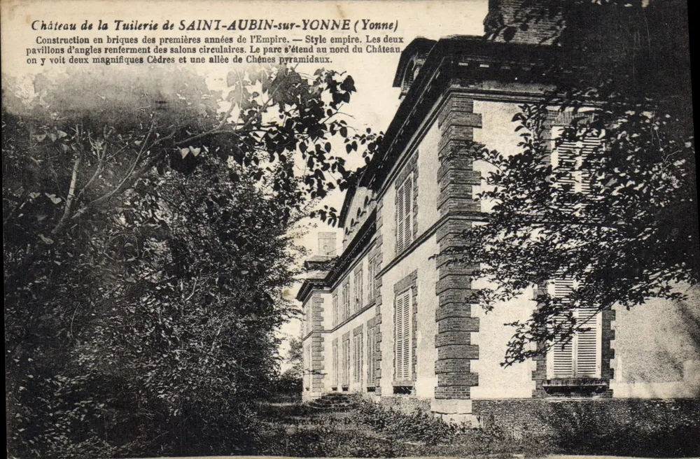 Schloss der Tuilerie von SAINT-AUBIN-sur-YONNE (Yonne) — Empire-Stil — unbekannter Verleger, Seriennummer 89) - Vorderseite