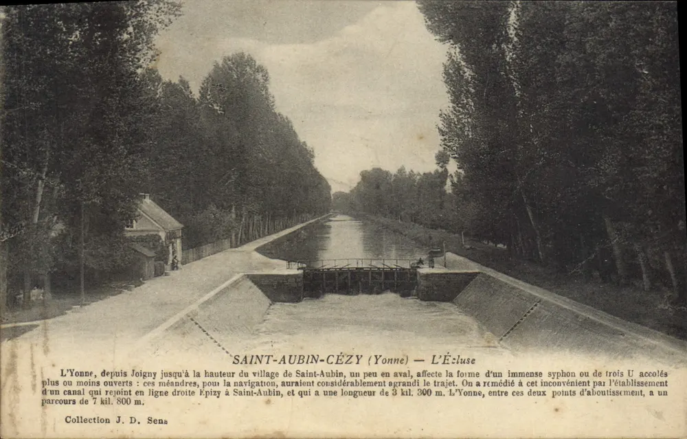 Saint-Aubin-Cézy (Yonne) — L'Écluse — Coleção J. D. Sens - Frente