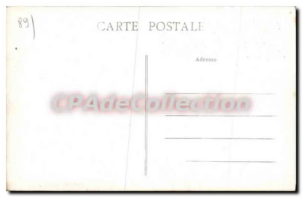 Villevallier — As margens do Yonne — 25ª série — Coleção J. De Cens - Verso
