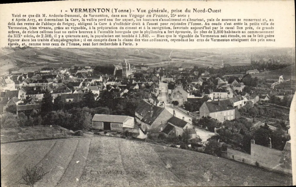 Vermenton (Yonne) — Allgemeiner Blick aus dem Nordwesten — Sammlung P. Sars, 25. Serie - Vorderseite