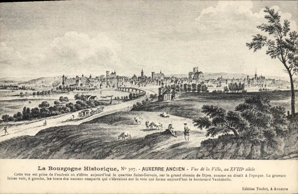 Altes Auxerre — Ansicht der Stadt im 18. Jahrhundert — Edition Toulout, Auxerre, Nr. 307 - Vorderseite