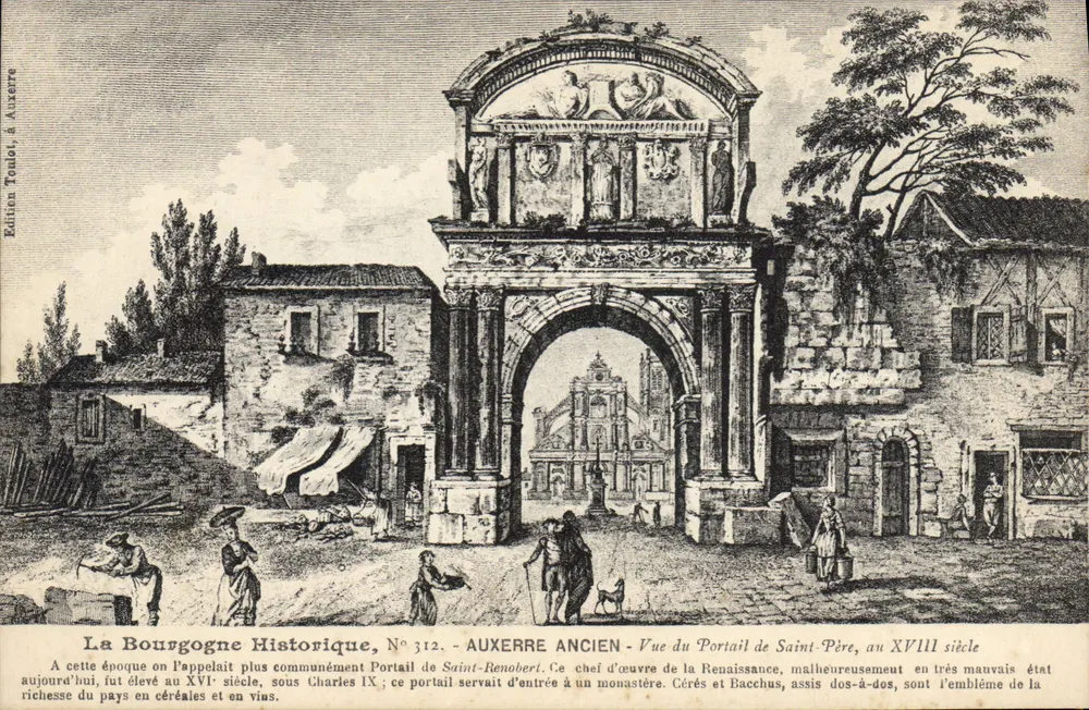 Auxerre Alt — Ansicht des Portals von Saint-Père, im 18. Jahrhundert — Edition Toulé, Nr. 312 - Vorderseite