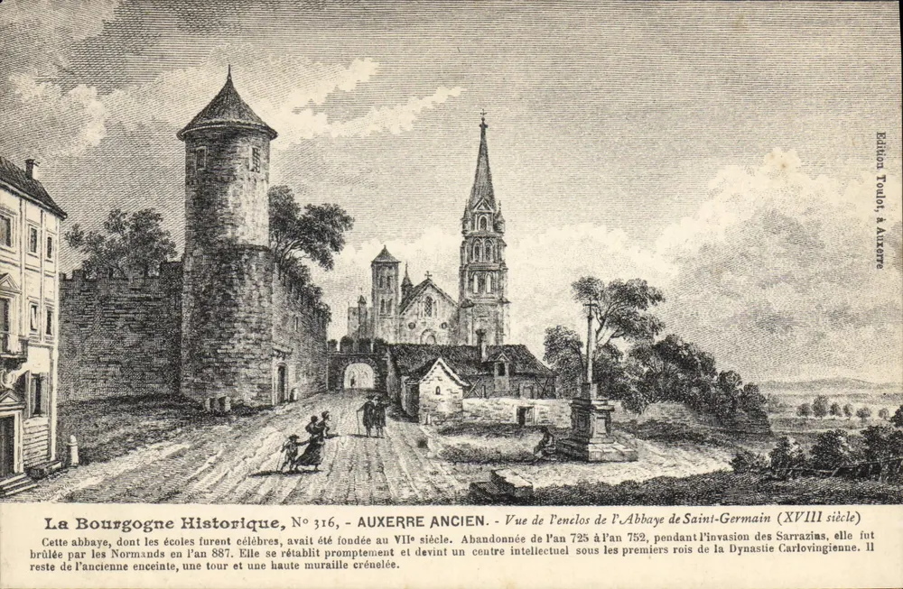 Altes Auxerre — Ansicht der Umfriedungen der Abtei Saint-Germain (18. Jahrhundert) — Edition Toulon, Nr. 316 - Vorderseite