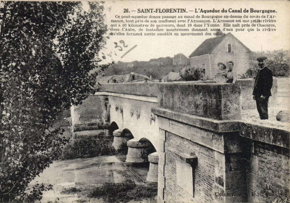 Saint-Florentin — Das Aquädukt des Burgunderkanals — Anciens États Neubourg et Cie, Paris - Vorderseite
