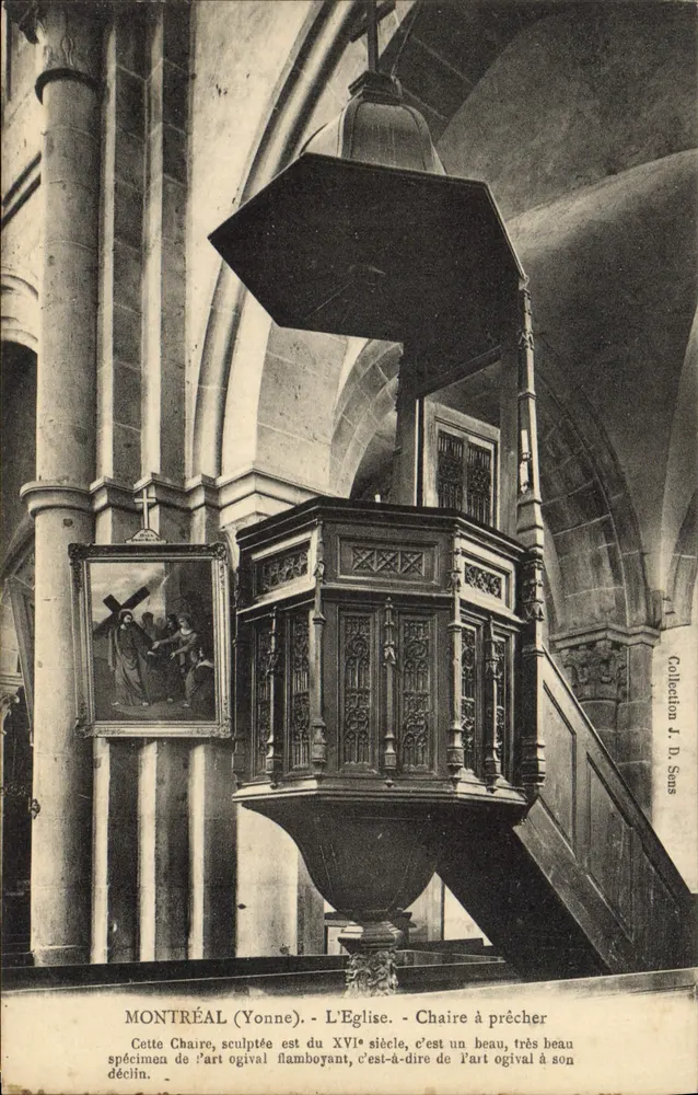 Montréal (Yonne) - L'Église - Chaire à prêcher du XVIe siècle - Recto