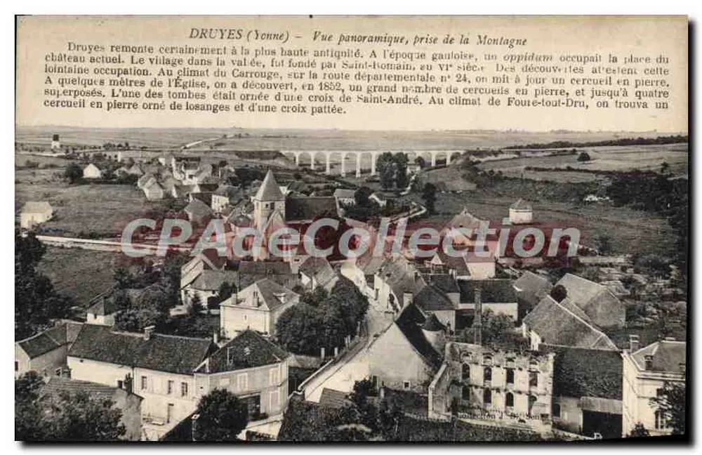 Druyes (Yonne) — Panoramablick von der Berg - Vorderseite