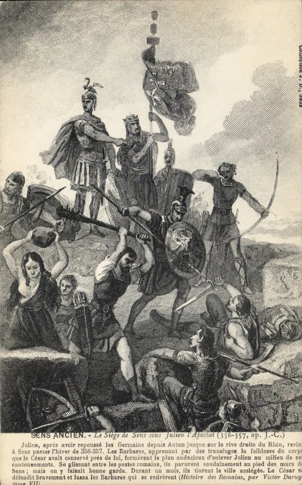 Altes Sens — Der Belagerung von Sens unter Julian dem Apostaten (356–357 n. Chr.) — Victor Duruy, Band VII - Vorderseite