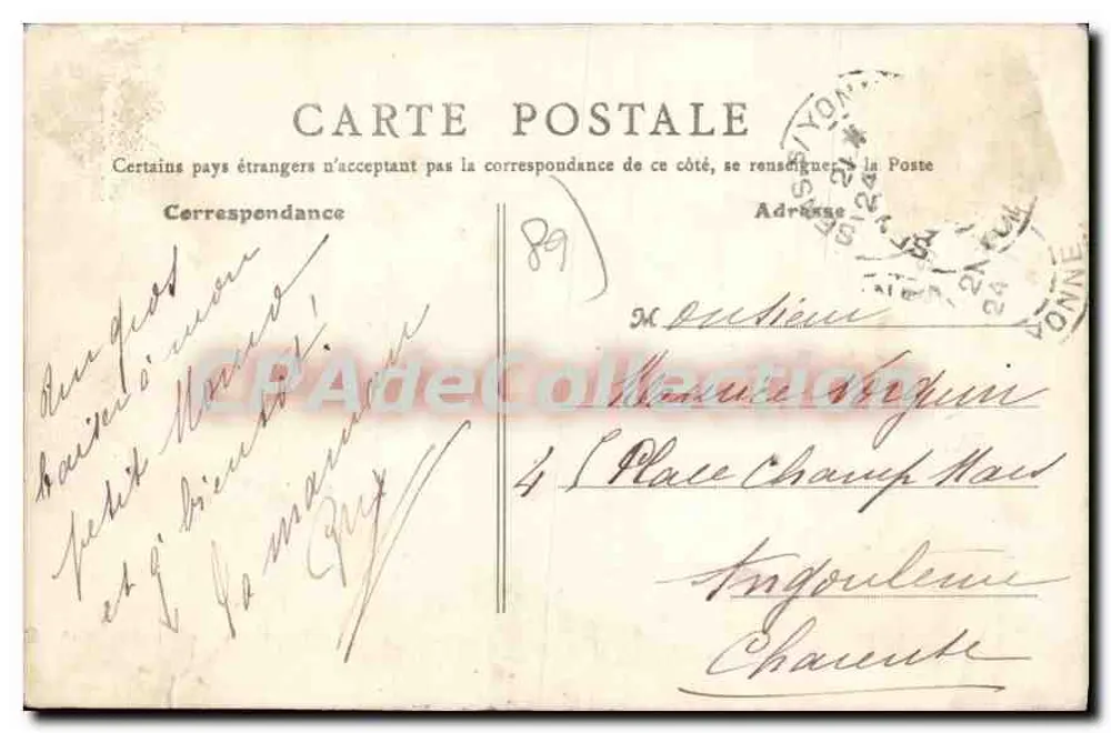 Sens — Bahnhof und Zug — B. F., Paris - Rückseite